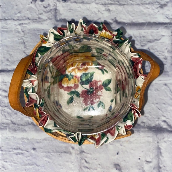 Longaberger 1996 Thyme Booking Basket, Protector, & Fabric Liner - Picture 5 of 8